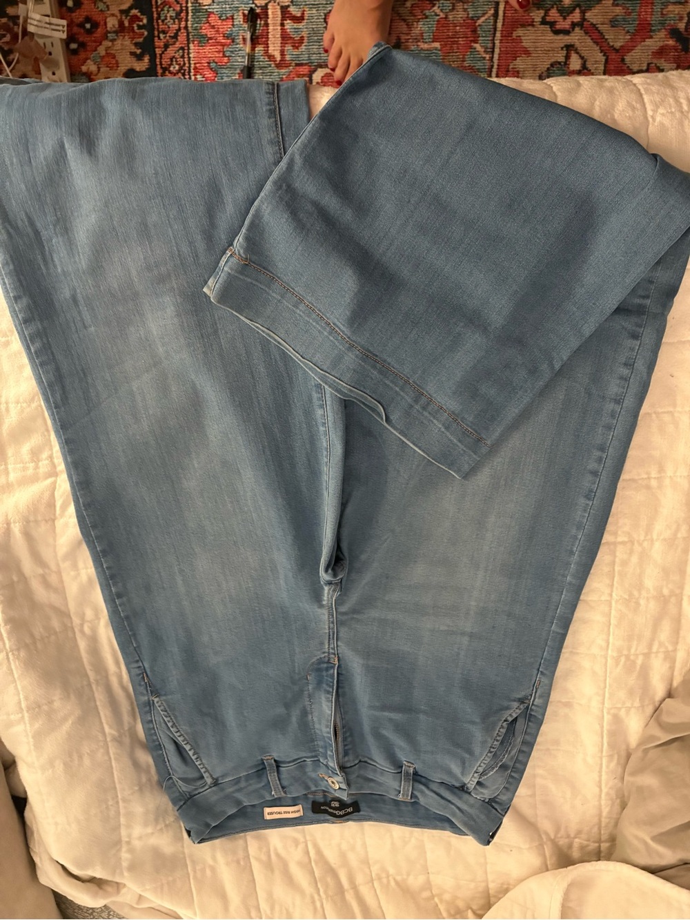 BCBGeneration Light Wash Wide Leg Jeans